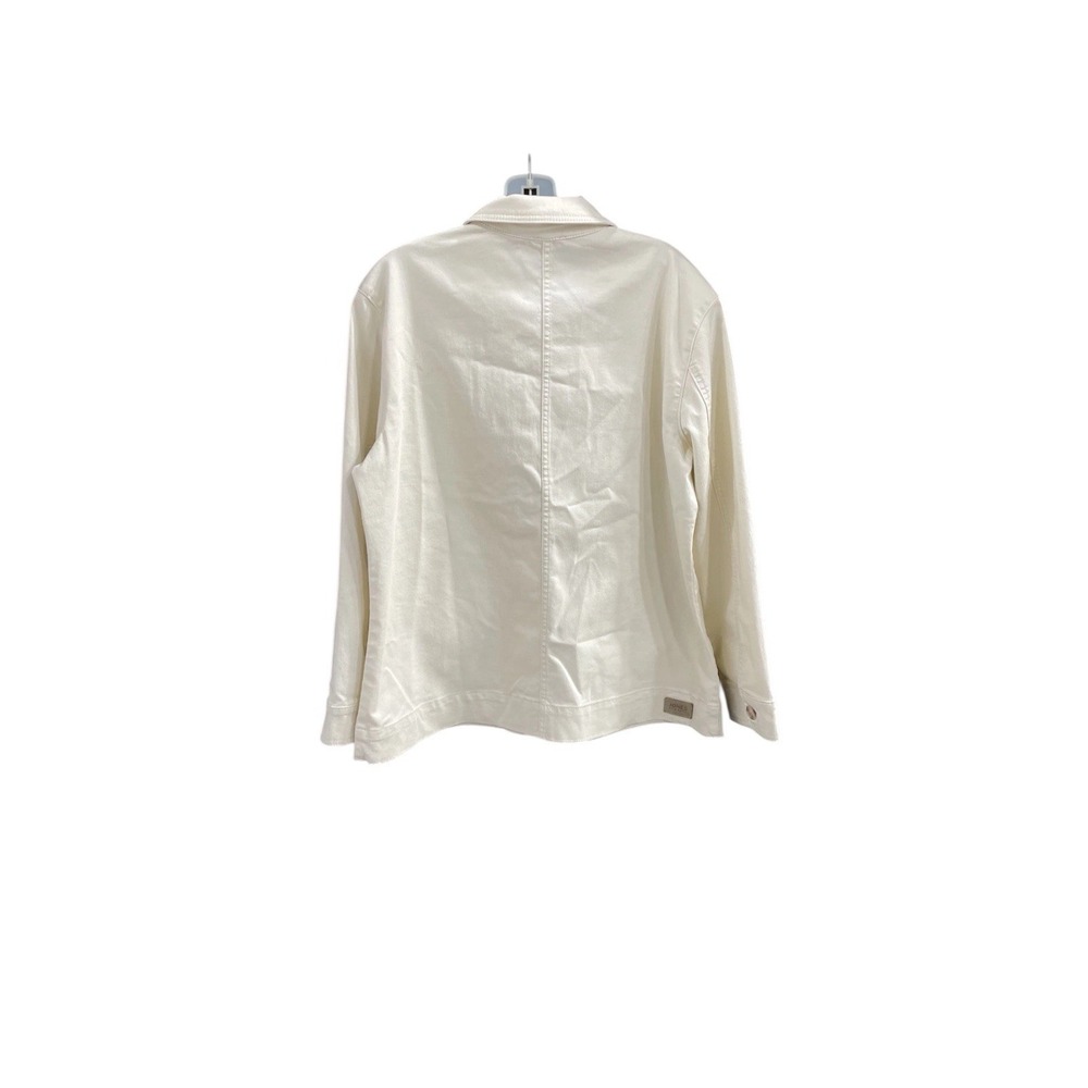 🔥Jones New York 🖤Multi Patch Pocket Jacket ecru wash cotton blend $119‎ Sz L - Picture 3 of 7